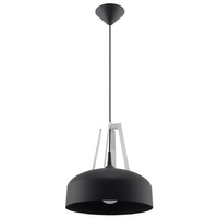 Stropné závesné svietidlo E27 Round Black White Modern Casco Sollux