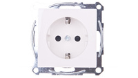 Merten System M Jednoduchá zásuvka Schuko 16A IP20 so žalúziami Polárna biela MTN2400-0319