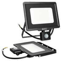 Vonkajší LED reflektor Záhrada 50W 4250lm 4000K neutrálna biela 120° so senzorom pohybu a súmraku IP65 Čierny MHC Kobi