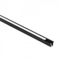Hliníkový zapustený LED profil Black 1m s tienidlom z mliečneho skla pre LED pásy + krytky Ecolight PW series