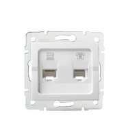 Počítačová a telefónna zásuvka RJ45 RJ11 Square White LOGI Kanlux