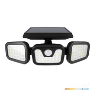 LED reflektor Solárne vonkajšie záhradné 1,5W lm 6000K studené so senzorom pohybu a súmraku IP44 čierna žiara Kobi