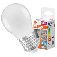 LED žiarovka P45 guľka E27 4,9W = 40W 470lm 6500K studená biela 150° STAR CLASSIC Osram