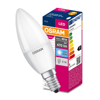 LED žiarovka B37 sviečka E14 4,9W = 40W 470lm 4000K neutrálna biela 200° VALUE CLASSIC Osram