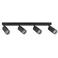 Nástenné a stropné bodové svietidlo 4x GU10 čierne PARIS Sanico Goldlux