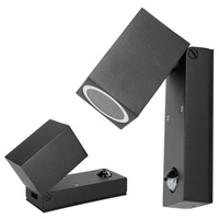 Vonkajšie nástenné svietidlo LED GU10 IP44 Black Sensor QUAZAR 15 LX KOBI