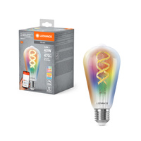 LED žiarovka E27 4,8W = 40W 470lm RGBW CCT Stmievateľná SMART+ WiFi Filament Edison Ledvance