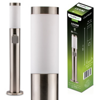 Vonkajšie záhradné svietidlo E27 INOX PIPE 65cm s 230V zásuvkou Lilium Lumiled