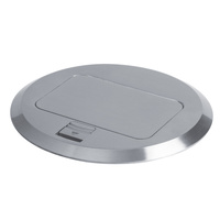 Podlahová krabica pre elektrickú zásuvku okrúhla strieborná BIURO+ Kanlux