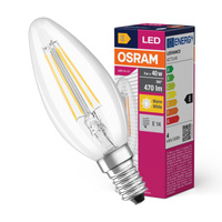 LED žiarovka B35 sviečka E14 4W = 40W 470lm 2700K teplá biela 300° VALUE CLASSIC Osram