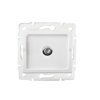 Koaxiálna anténna zásuvka typu F štvorcová biela LOGI Kanlux