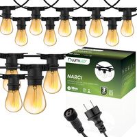 Záhradná vonkajšia svetelná reťaz Girland 10m 10x žiarovky E27 1,3W 2200K NARCI Lumiled