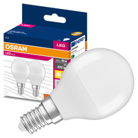 2x LED žiarovka P45 guľka E14 4,9W = 40W 470lm 3000K teplá biela 200° VALUE CLASSIC Osram