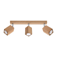 SPOT TUBA Povrchový reflektor 3x GU10 Movable Square Brown Škandinávske stropné svietidlo Keke Sollux