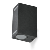 Záhradné vonkajšie nástenné svietidlo 2x GU10 IP54 Black Querk Kobi