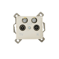 TV-2xSAT anténna zásuvka štvorcová béžová LOGI Kanlux