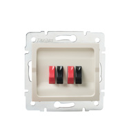 Audio Dvojitá štvorcová zásuvka pre reproduktory béžová LOGI Kanlux