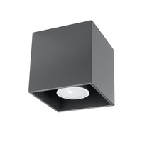 Stropné svietidlo na povrch GU10 Square Anthracite Modern Quad Sollux