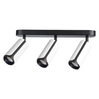 Spot Tuba Stropné svietidlo Reflektor Halogénové svietidlo 3x GU10 Pohyblivé Čierne Biele Sento Masterled