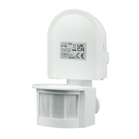 PIR senzor pohybu a súmraku IP44 Povrchová montáž Nastaviteľný biely 12m 180° CP Ecolight