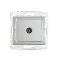 Zásuvka koaxiálnej televíznej antény štvorcová strieborná LOGI Kanlux