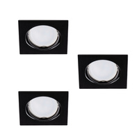Sada 3x LED svietidlo GU10 10W 3000K, teplá biela Square Black Tribis Kanlux